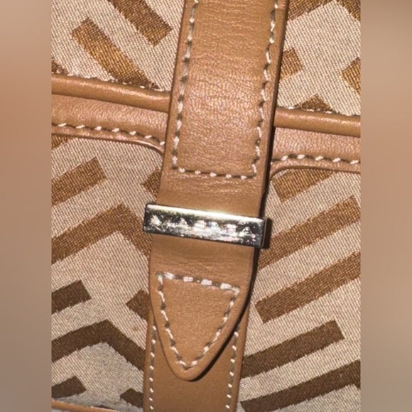 Via Spiga Monogram Clutch/ wristlet brown/Tan leather and fabric - New ! - Picture 8 of 11